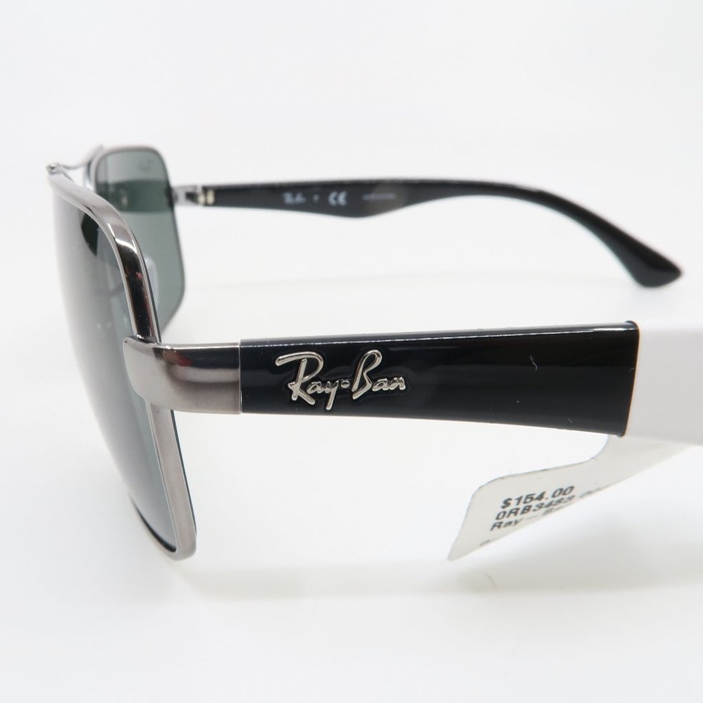 Ray-Ban RB 3483 004/71 60mm Gunmetal and Black/Green Pilot New Sunglasses *Read. - Picture 4 of 7